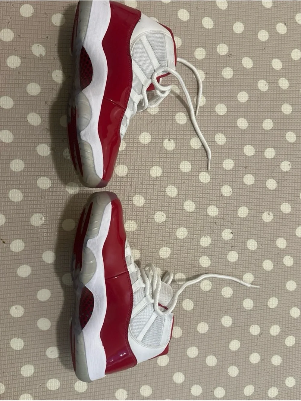 Jordan Men's Red and White Athletic Sneakers